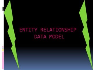 ENTITY RELATIONSHIP
     DATA MODEL
 