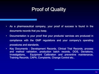 Importance of documentation for gmp compliance | PDF
