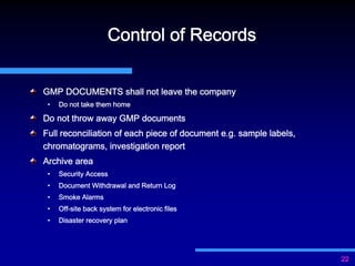 Importance of documentation for gmp compliance | PDF