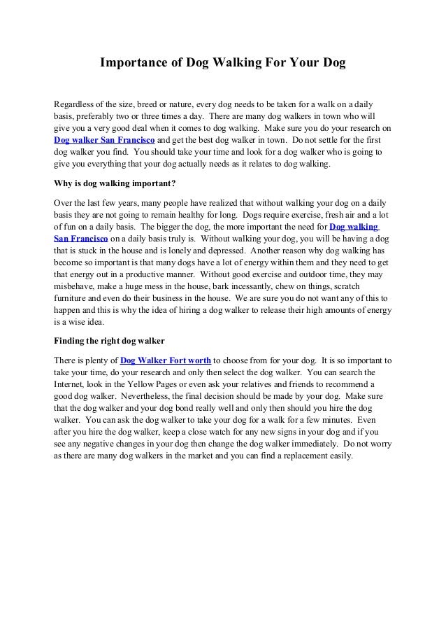 Importance of dog walking for your dog