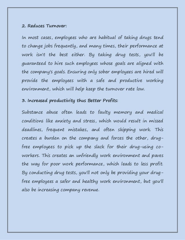 Importance of drug testing in the workplace