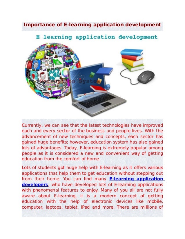 Importance of e learning application development