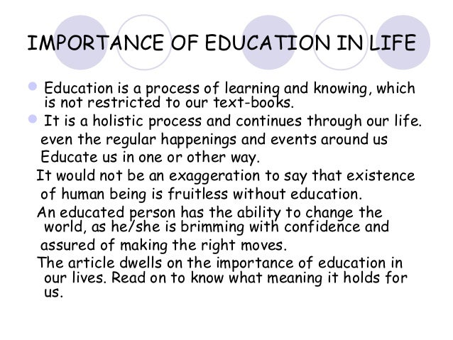 speech on importance of education for students