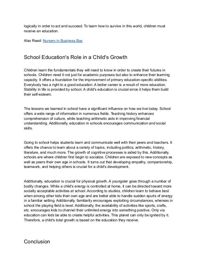 Importance of education for children pdf