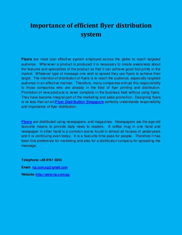 Importance Of Efficient Flyer Distribution System