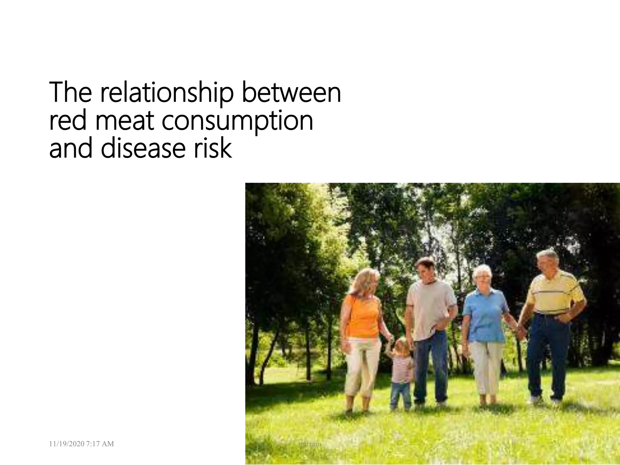 The relationship between
red meat consumption
and disease risk
11/19/2020 7:17 AM gurram
 