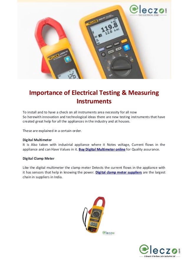 Importance of electrical testing & measuring instruments