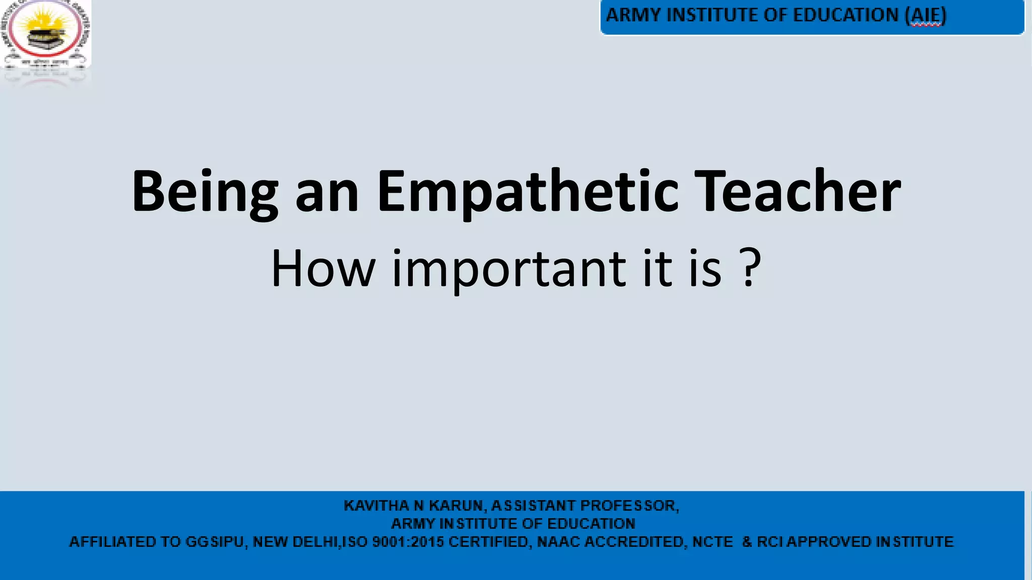 Importance of empathy for teachers | PPTX
