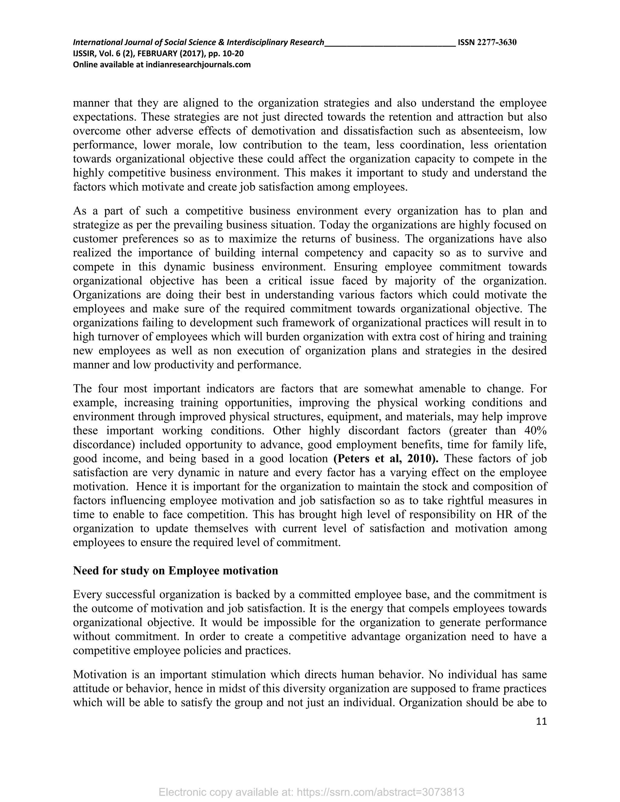 Importance of employee motivation job satisfaction | PDF