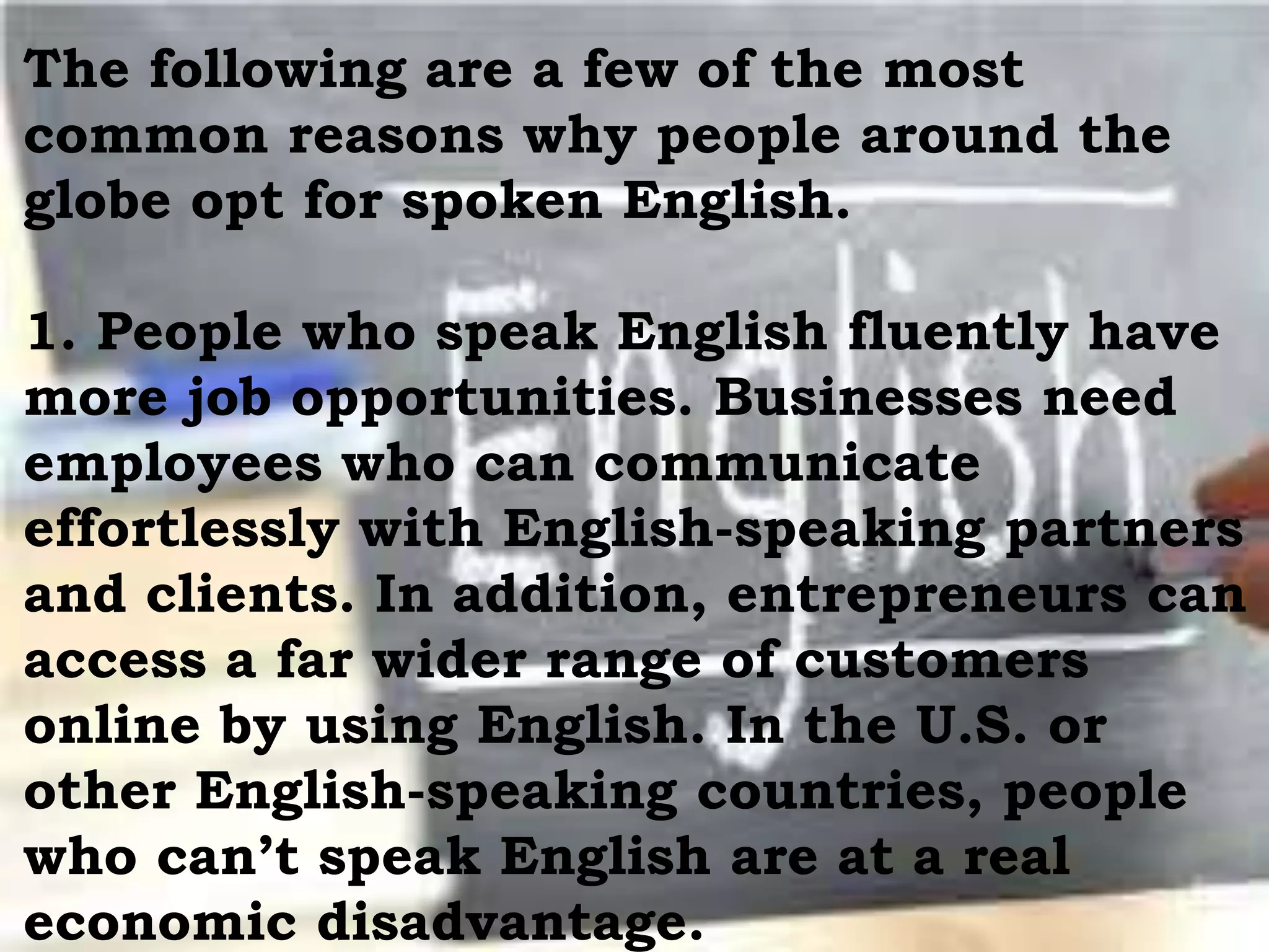 Importance of english in today's world | PPTX