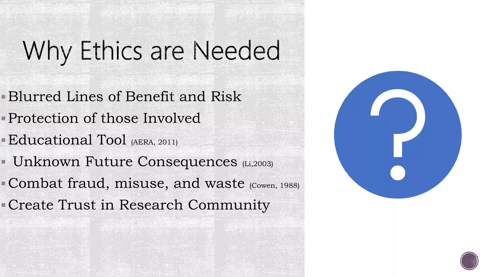 Importance of ethics in research | PPTX
