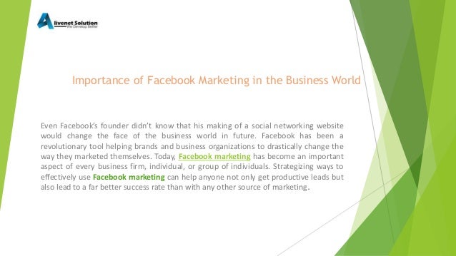 Importance Of Facebook Marketing