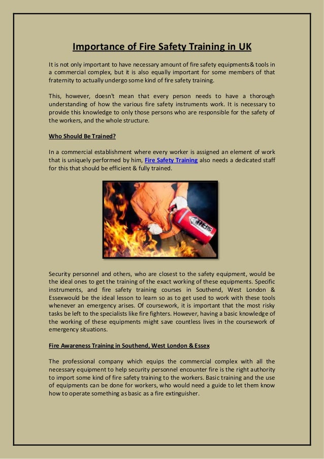 Importance of Fire Safety Training in UK