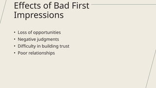 Importance of first impressionss on person .pptx