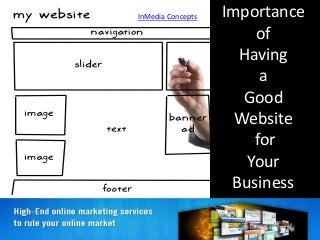 InMedia Concepts Importance
of
Having
a
Good
Website
for
Your
Business
 