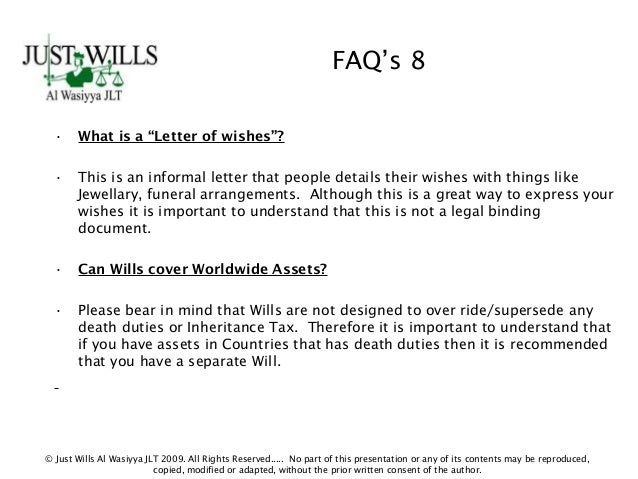 Letter Of Wishes To Executors Sample Letter Of Wishes To Executors Sample