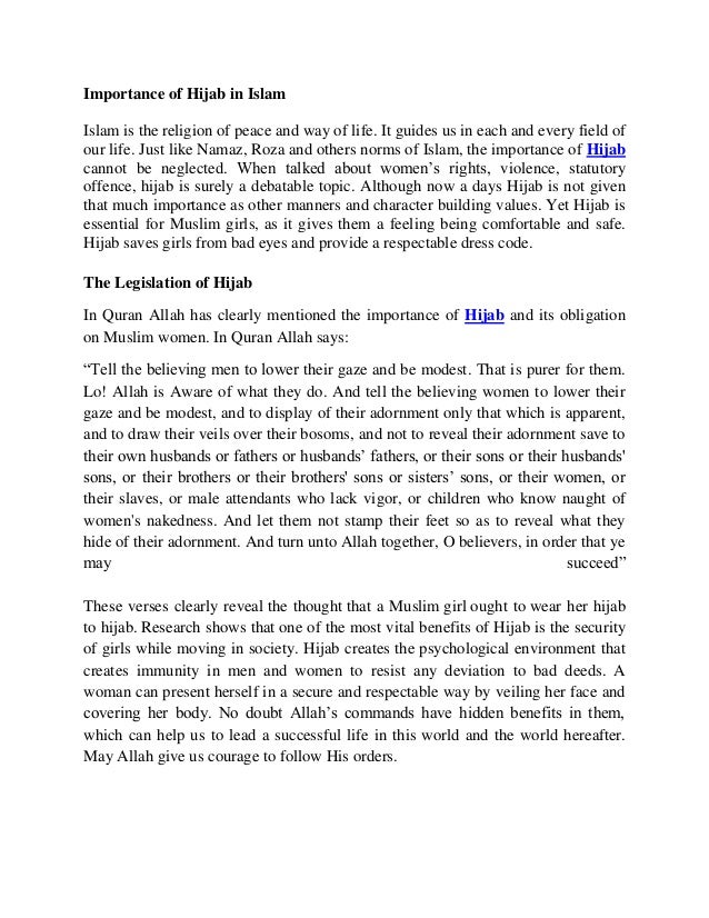 Importance of hijab
