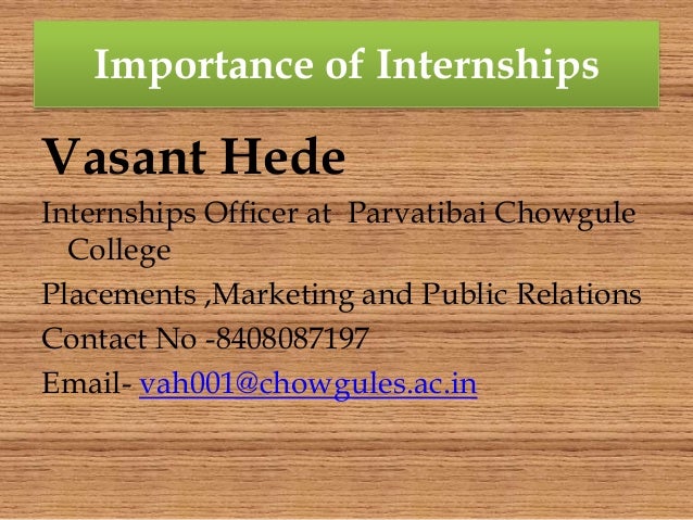 importance of internships
