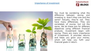 Importance of investment
 