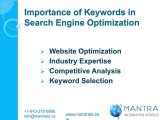 Importance of Keywords in Search Engine Optimization ,[object Object]