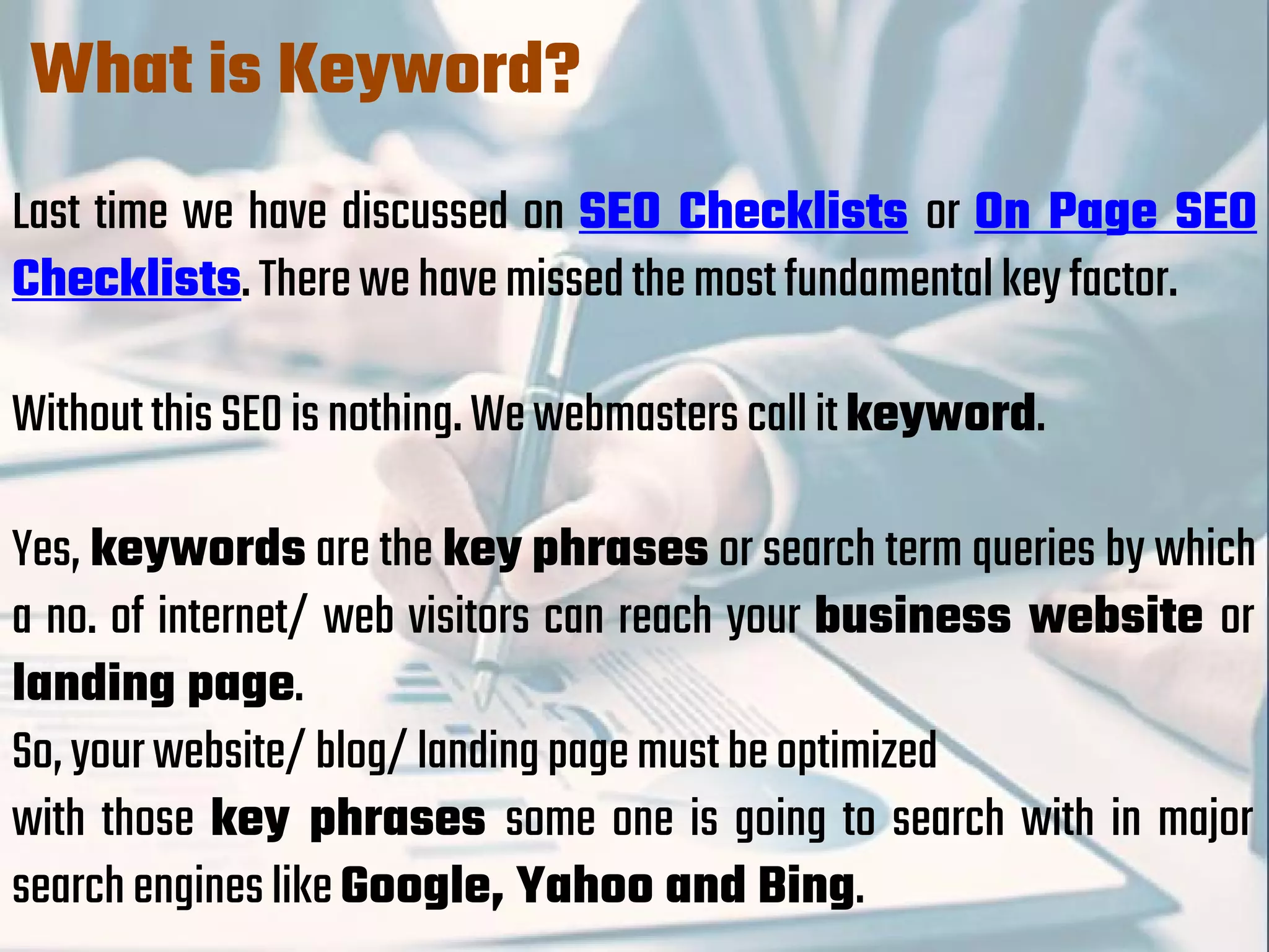 Importance of Keywords in SEO | PPT