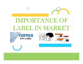 IMPORTANCE OF 
LABEL IN MARKET 
 