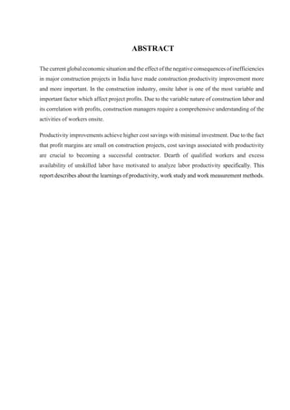 Importance of labor productivity and its measurement | PDF