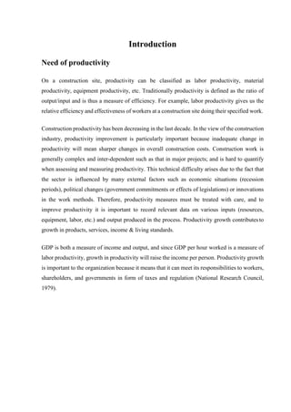 Importance of labor productivity and its measurement | PDF