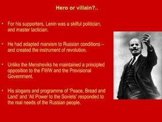 Importance of lenin to 1917 | PPT