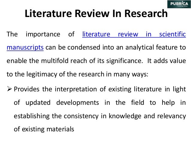 importance of literature review in project report