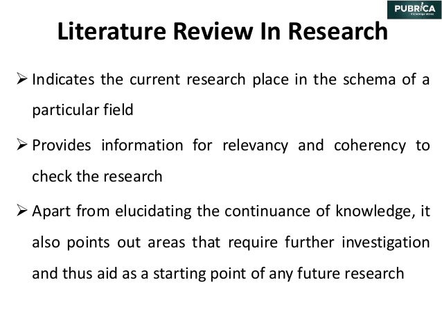 the literature review its role within research