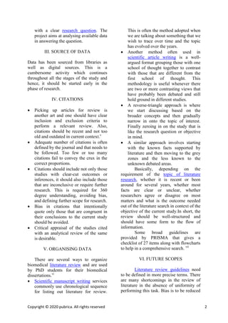 Importance of literature review writing in research article - pubrica | PDF