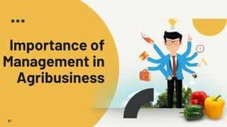 Importance of
Management in
Agribusiness
01
 