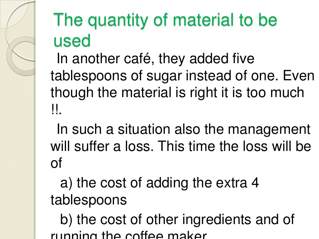 Importance of materials in production system model