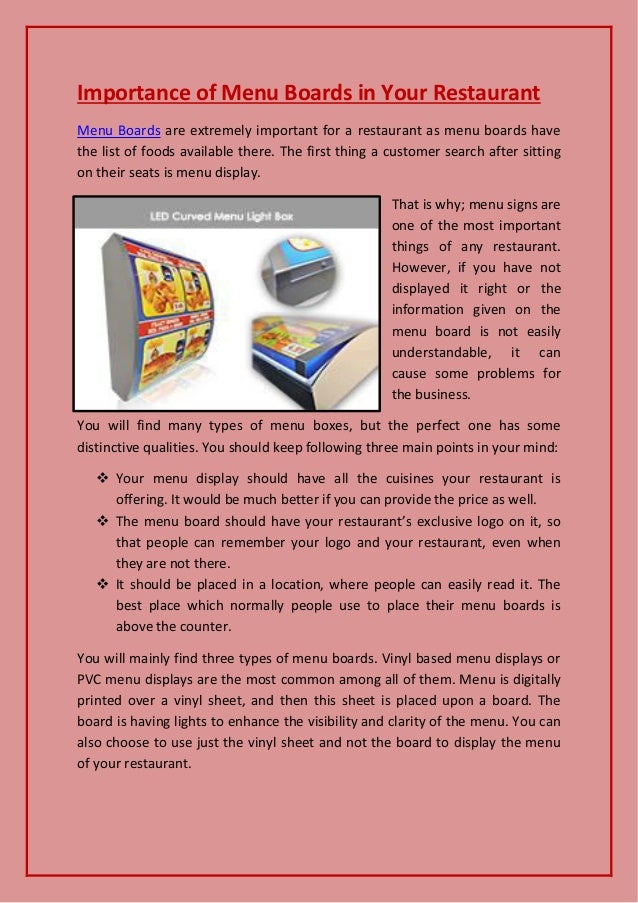 Importance Of Menu Boards In Your Restaurant importance-of-menu-boards-in-your-restaurant