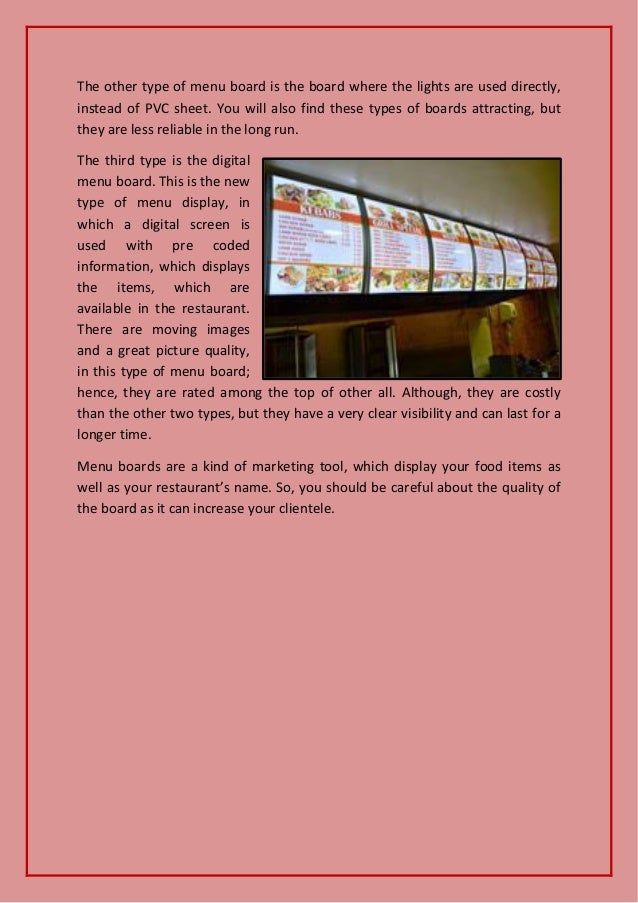 Importance of menu boards in your restaurant