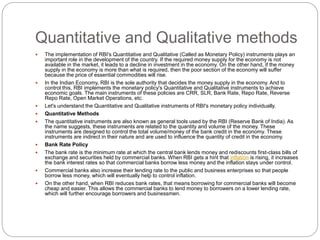 Quantitative Instruments Rbi IMPORTANCE OF MONETARY POLICY by bhawna bhardwaj.pptx