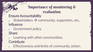  Monitoring and Evaluation of welfare projects