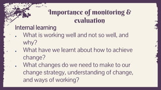  Monitoring and Evaluation of welfare projects