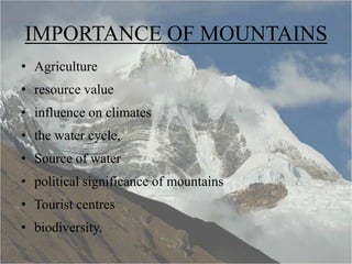 economic importance of mountains