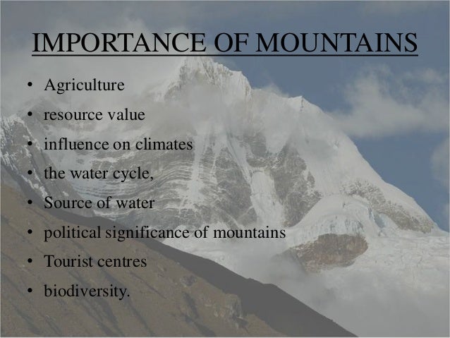 write an essay on the importance of mountains