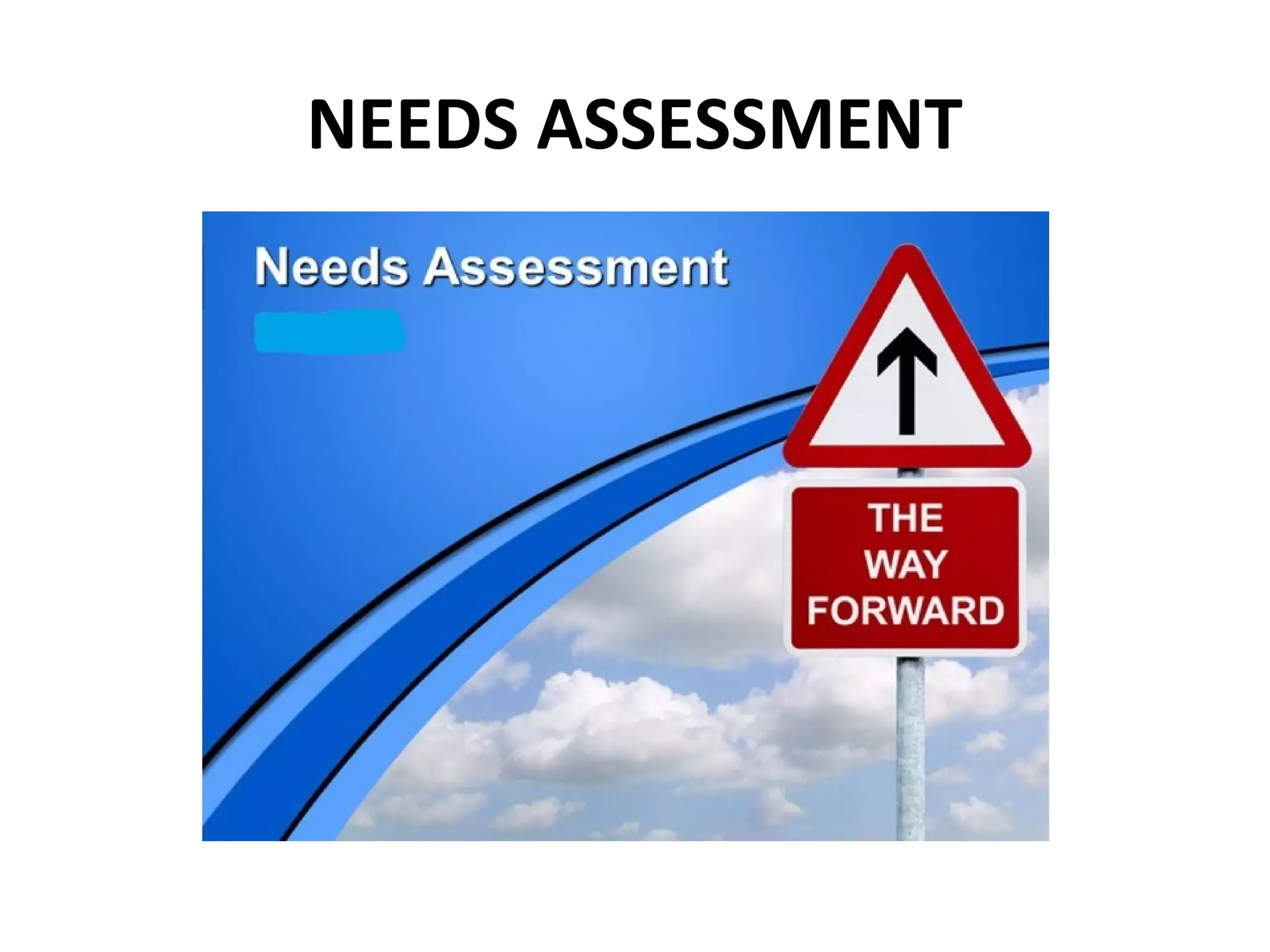 NEEDS ASSESSMENT

 