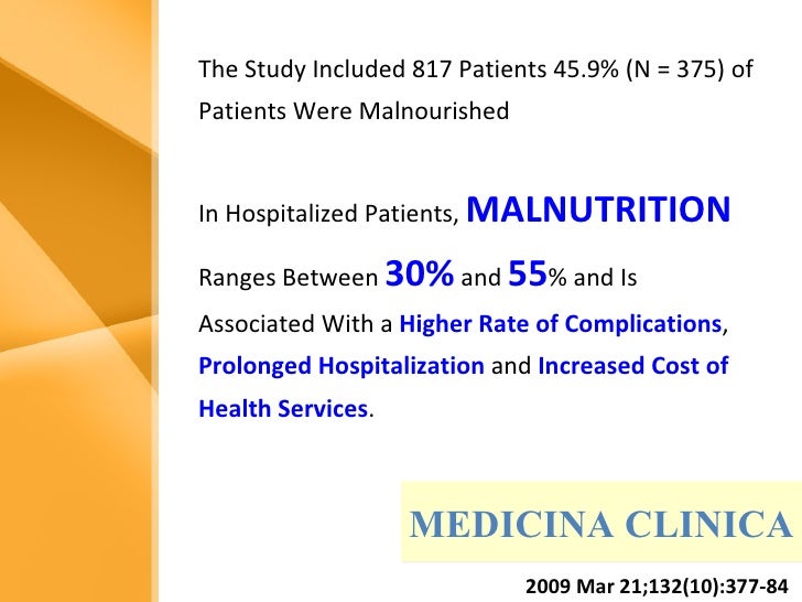 Importance of nutrition in hospitalized patients