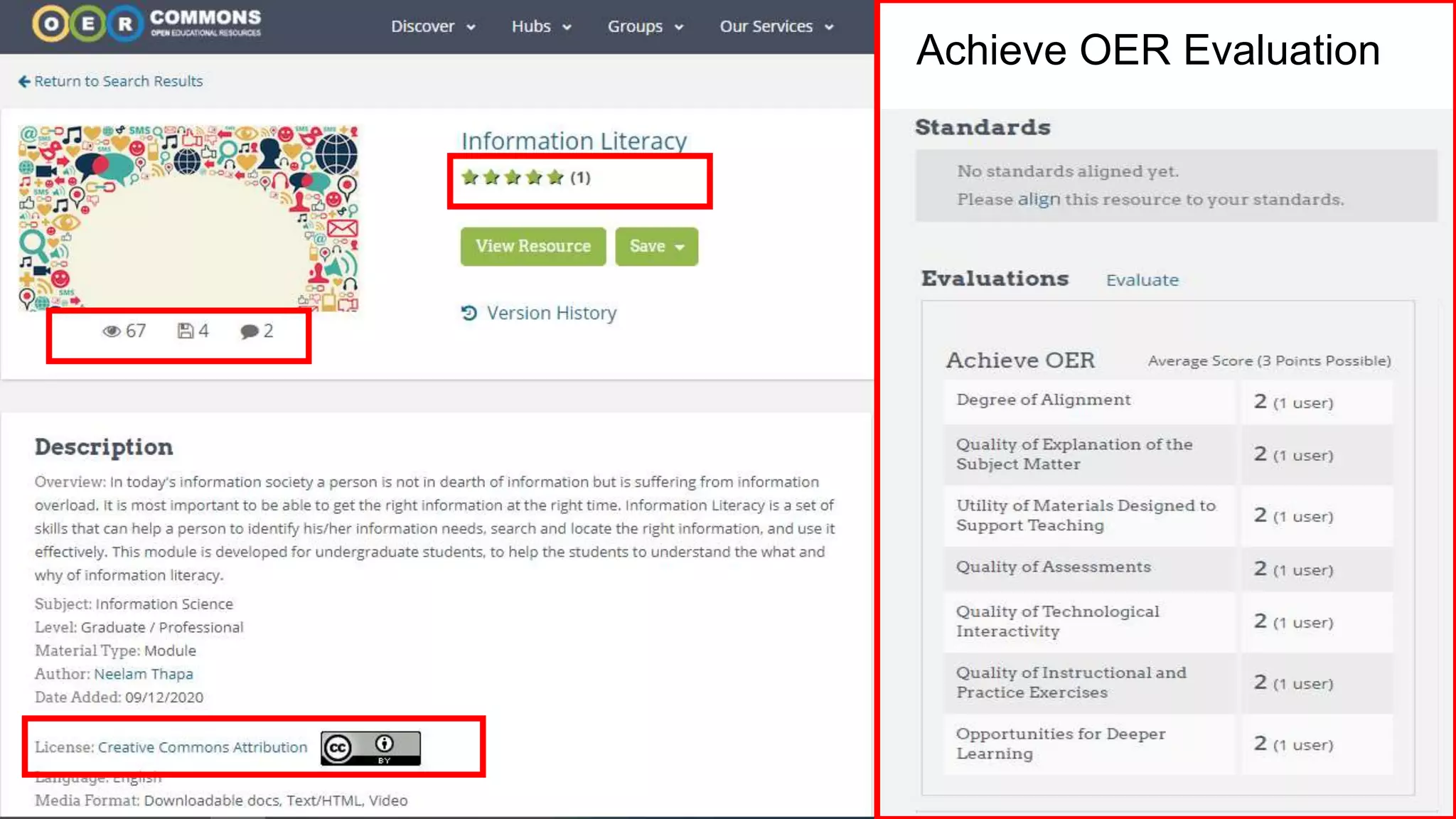 Achieve OER Evaluation
 