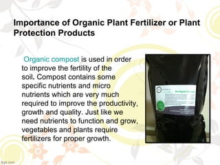 Importance of organic plant fertilizer or plant protection products