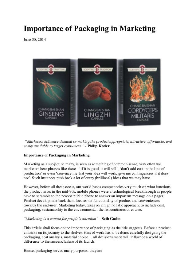 Importance of packaging in marketing (anndy lian)