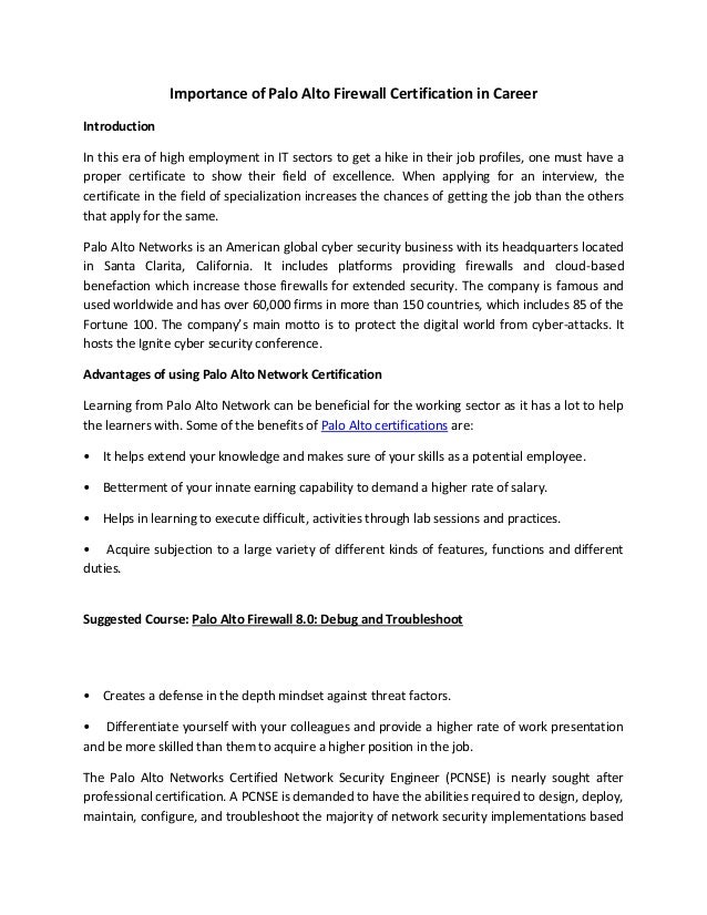 Importance Of Palo Alto Firewall Certification In Career