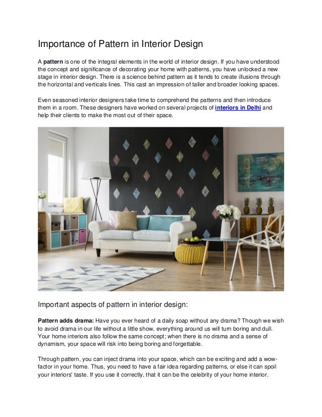 Importance of pattern in interior design