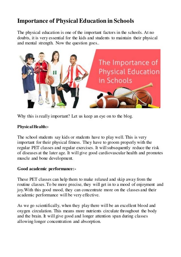 importance of physical education in our life essay