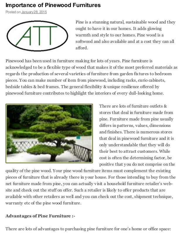 Importance of Pinewood Furnitures